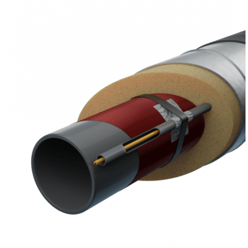 Труба в ППУ изоляции с греющим кабелем в полиэтиленовой оболочке тип 2 Ст20 57х4 мм ГОСТ 8732-78